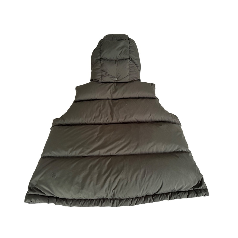 LULULEMON WUNDER PUFF GOOSE DOWN CROPPED HOODIE VEST, Women's Size 4 army  green - Picture 8 of 14